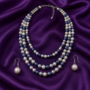 Classic Dual-Color Pearl Bead Necklace