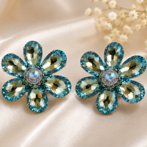 Elegant Blue Crystal Earrings