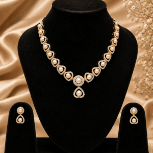 Royal Pearl & CZ Stone Necklace