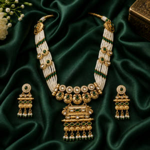 Kundan & Pearl Gold-Plated Jewellery Set
